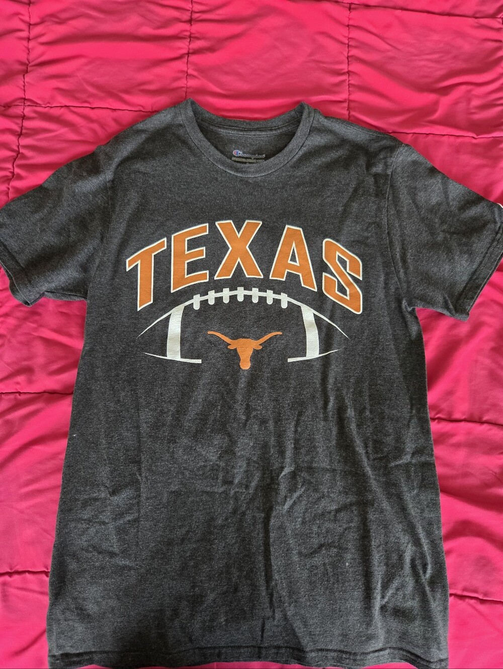 Texas Longhorns Charcoal Gray Football Tee